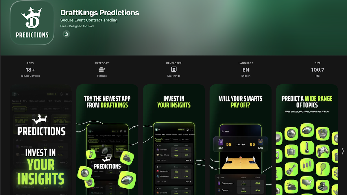 DraftKings entra en mercados de predicción con app independiente