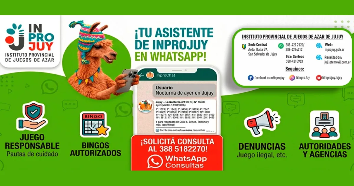 InProJuy lanza un chatbot para el juego responsable